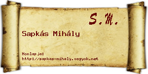 Sapkás Mihály névjegykártya